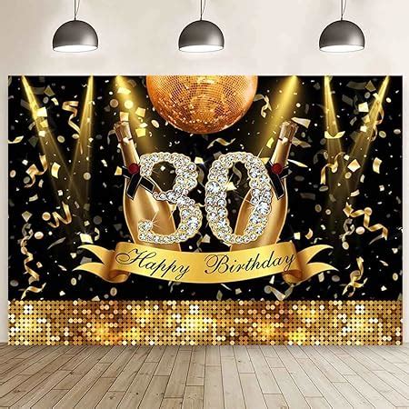 AIBIIN 7x5ft 30th Birthday Backdrop Black Gold Ubuy India