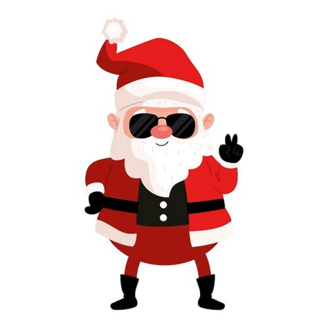 Papá Noel con gafas de sol Vector Gratis