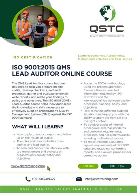 Qstc Offers A Cqi Irca Certified Lead Auditor Coursepdf