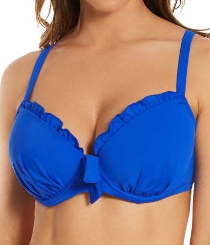 Pour Moi ULTRAMARINE Splash Padded Underwire Bikini Swim Top US 32I