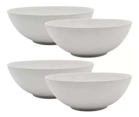 Bowl Ceramica Tigela Saladeira Grande Ml Kit Unidades Cor Cinza