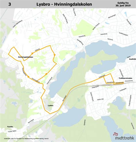 Rutekort Silkeborg Lysbro Hvinningdalskolen Gyldig