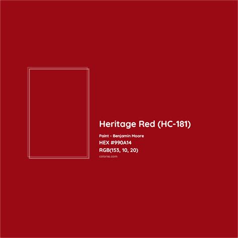 Benjamin Moore Heritage Red HC 181 Paint Color Codes Similar Paints