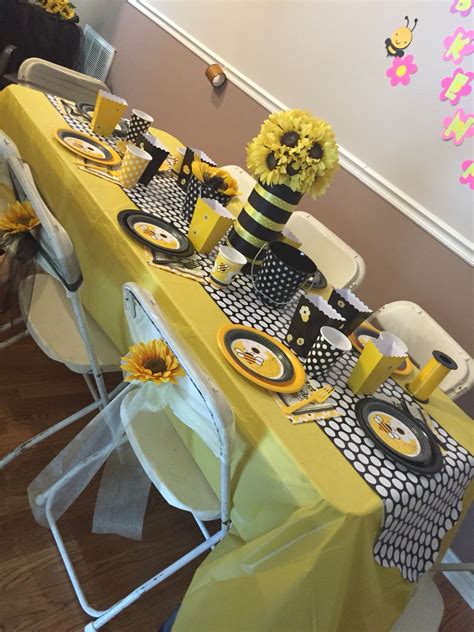 Happy Bee Birthday Table Decorations Bee Birthday Bee Baby Shower