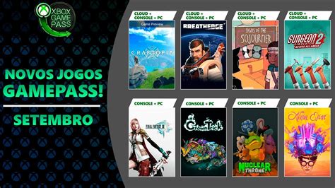 Novos Jogos Gamepass Setembro Xbox Game Pass Youtube