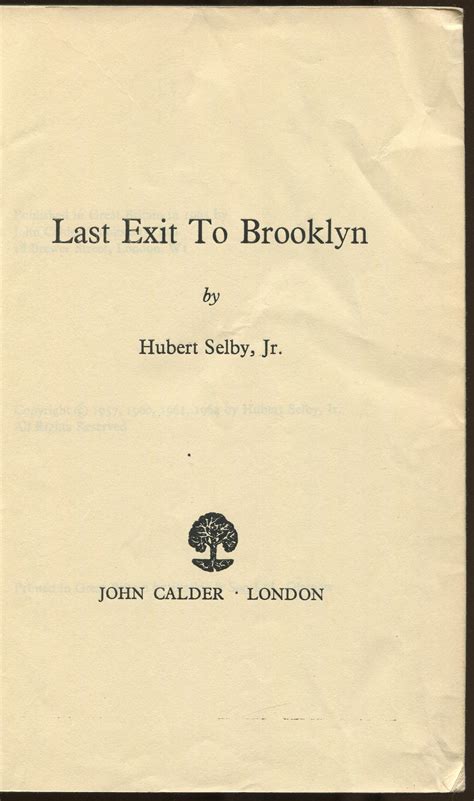 Last Exit To Brooklyn By Hubert Jr SELBY First Edition 1965 From