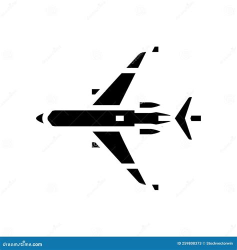 Transport Airplane Aircraft Glyph Icon Vector Illustration Stock