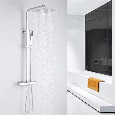 Bagno Set Doccia Con Doccetta In Ottone Acciaio INOX Quadrata System