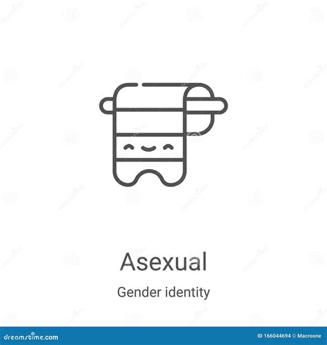 Asexual Icon Vector From Gender Identity Collection Thin Line Asexual Outline Icon Vector