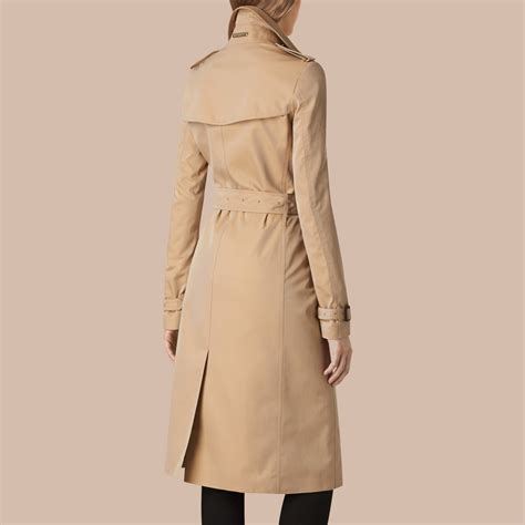 Cotton Gabardine Trench Coat In Honey Women Burberry United States