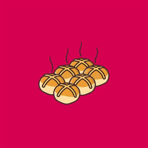 Hot Cross Buns Vector Illustration Stock Illustration Illustration Of Easter Outline 255419468