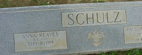 Anna Reaves Schulz M Morial Find A Grave