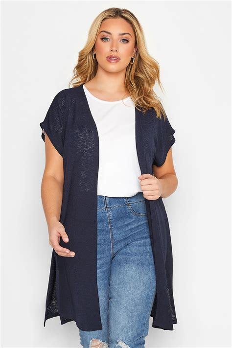 Plus Size Curve Navy Blue Cardigan Yours Clothing