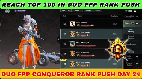 Reach Top 100 In Duo Fpp Rank Push Duo Fpp Conqueror Rank Push Day 24