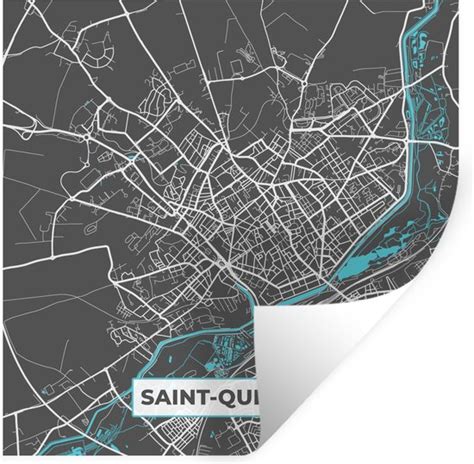 Muurstickers Sticker Folie Frankrijk Kaart Plattegrond Saint