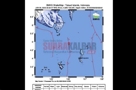 Gempa Magnitudo 5 0 Guncang Wilayah Laut Kepulauan Sangihe