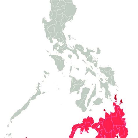 map of the Philippines with mindanao highlighted in red. Jl 09, cc... | Download Scientific Diagram