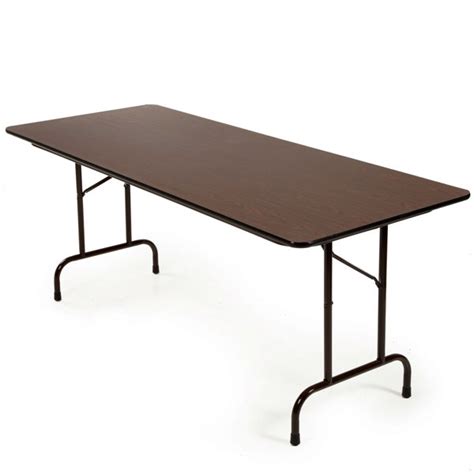 F4 Rectangle 60 Inch Melamine Folding Table In Brown Wayfair