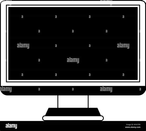 Computer screen technology in black and white colors Stock Vector Image ...