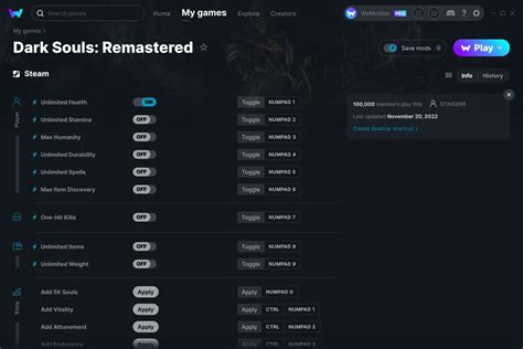 Dark Souls Remastered Cheats Trainers For Pc Wemod