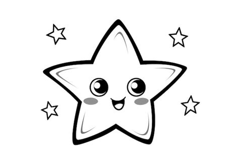 Black and white coloring book for kids cute star | Premium AI-generated ...