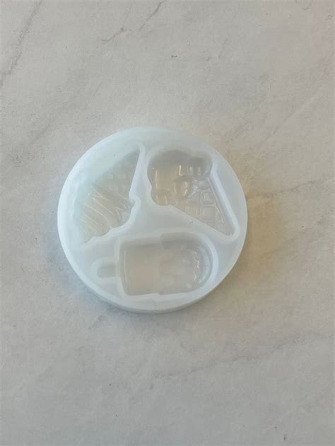 3 Cavity Shiny Ice Cream Silicone Mold Clear Etsy Molding Cavities