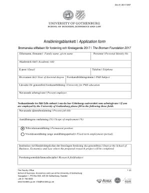 Fillable Online Anskningsblankett Application Form Fax Email Print