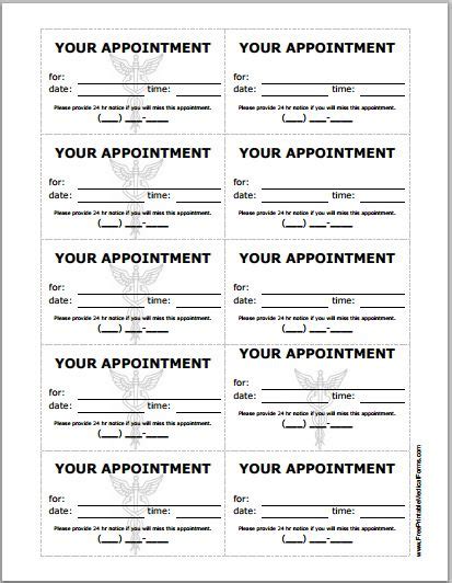 40 Appointment Cards Templates And Appointment Reminders Throughout