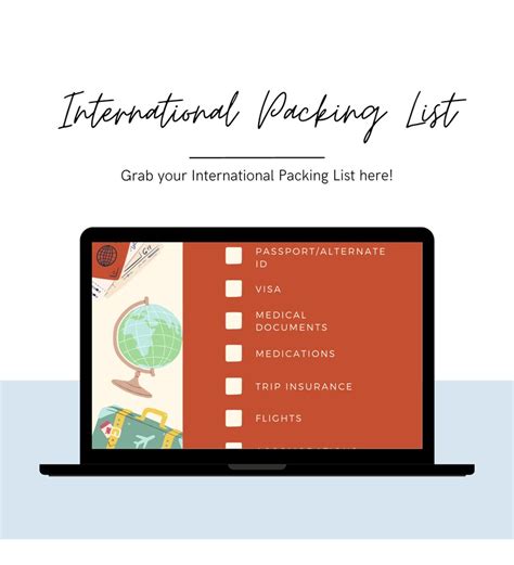 Packing List Printable Packing List International Travel Packing List ...