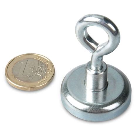 Aimant à œillet Ø 32 mm NÈODYME zinc adhérence 34 kg magnet shop net