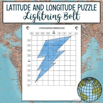 Latitude And Longitude Practice Puzzle Review Activity Lightning Bolt