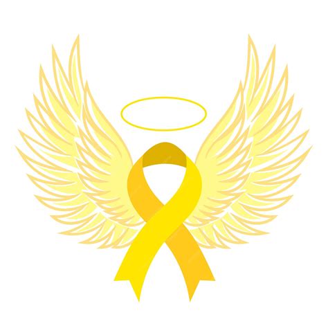 Cancer Ribbon With Wings And Halo