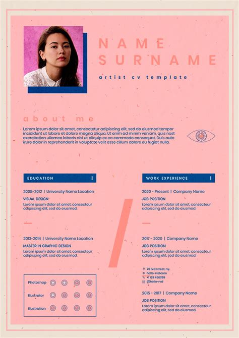 Artist Cv Free Template In Psd Room Surf