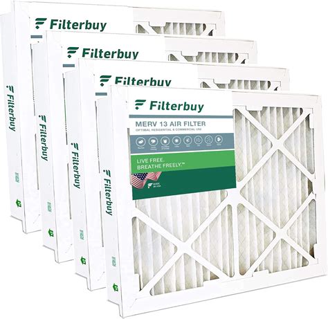 Filterbuy 20x20x5 Air Filter Merv 13 Optimal Defense 4 Pack Pleated