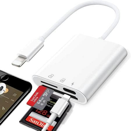 Sd Card Reader for iPhone iPad 3 in 1 Memory Card Reader Plug and Play ...