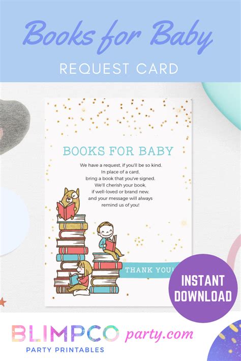 Books For Baby Invitation Printable Books For Baby Card Baby Etsy