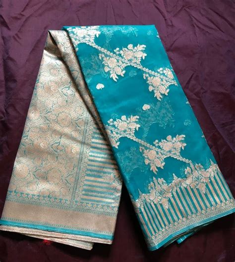 Sky Blue Organza Saree M M With Blouse Piece At Rs Piece