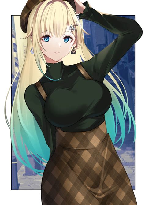 The Big Imageboard Tbib 1girl Absurdres Aizawa Ema Bangs Blonde Hair Blue Eyes Blue Hair