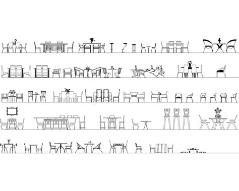 Tables And Chairs Cad Blocks Cadblocks Hub For Industrial Design