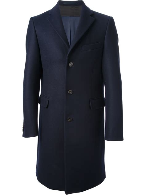 Lyst Acne Studios Garret Overcoat In Blue For Men