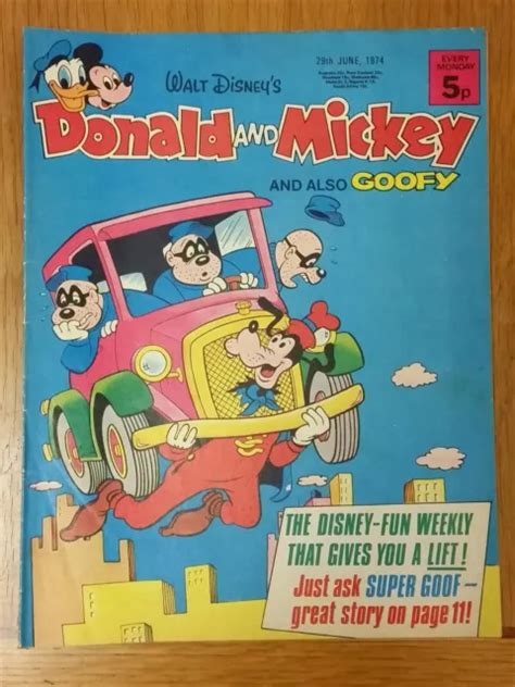 WALT DISNEYS DONALD And Mickey Goofy 29Th June 1974 British Weekly Uk