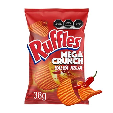 Papas Fritas Sabritas Ruffles Mega Crunch Salsa Roja 38 G Bodega