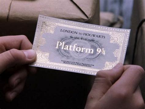 Harry Potter Platform 9 3/4 ticket