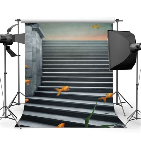 MOHome 5x7ft Photography Backdrop Dreamy World Fairy Tale Undersea World Golden Fish Elegant ...