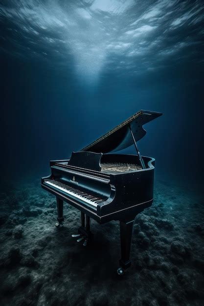 Premium Photo | A piano in the ocean with the words " grand piano " on ...