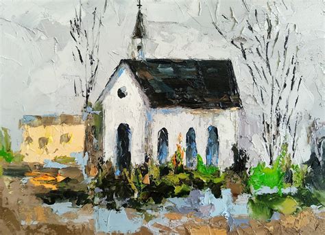 Church Painting Christian Original Oil Painting Church Wall Art ...