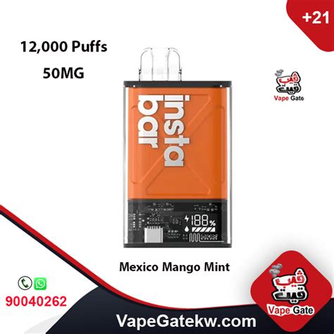 Insta Bar Mexico Mango Mint Mg Puffs Vape Gate Kuwait