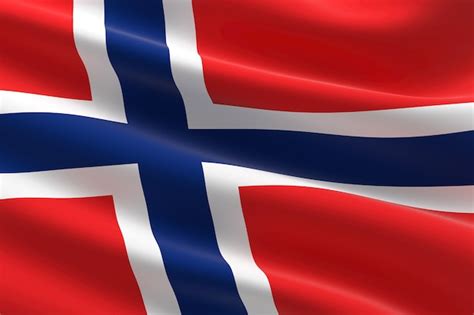 Premium Photo Flag Of Norway 3d Illustration Of The Norwegian Flag Waving