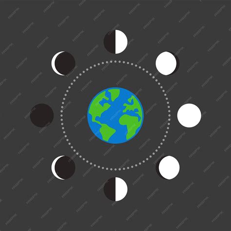 Premium Vector | Vector earth and moon phases