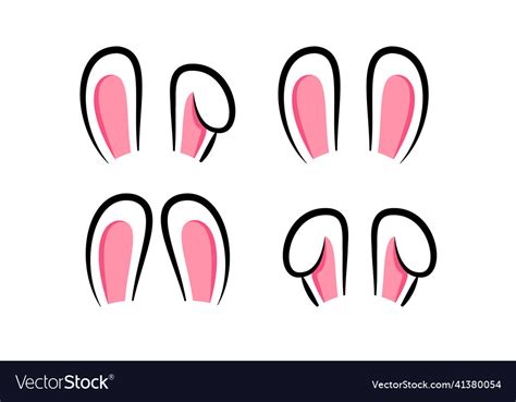 Collection Of Bunny Ears Rabbit Icon Set Vector Image